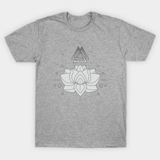 Grey Lotus Flower T-Shirt